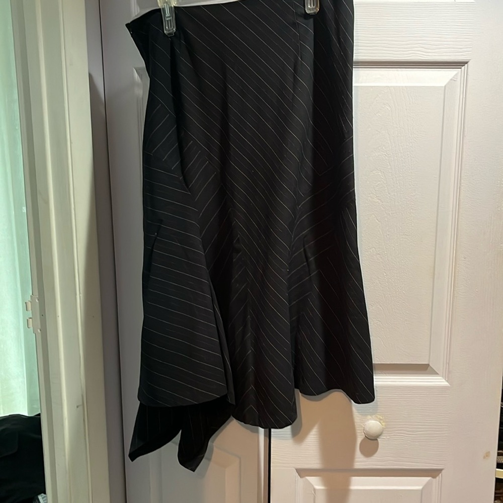 Lane Bryant black skirt with pinstripes.